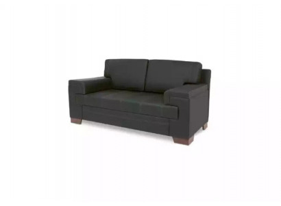 Sofa Two-Seater Black Textile Furniture Office Seater Upholstered Sofas Office