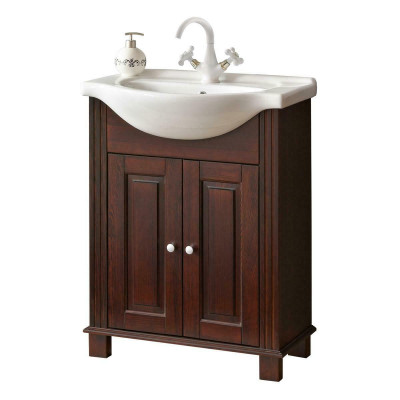 Brown washbasin cabinet, high-quality bathroom sink furniture, 65cm