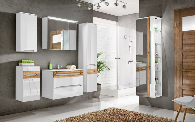 Design bathroom furniture, bathroom 5-piece set, decorative ensemble, cabinet, sink