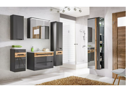 Design bathroom furniture bath 5-piece set suite cabinet sink lighting