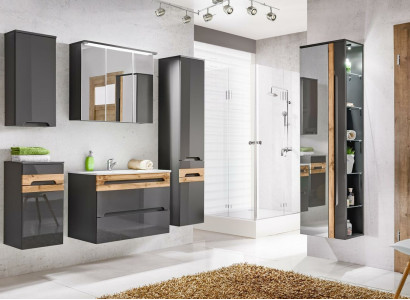 Design bathroom furniture bath 5-piece set suite cabinet sink lighting