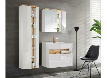 Design bathroom furniture set 3-piece. Decoration cabinet washbasin.