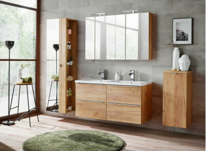 Mirror cabinet wall cabinet bathroom cabinet with mirror 60 cm shelf