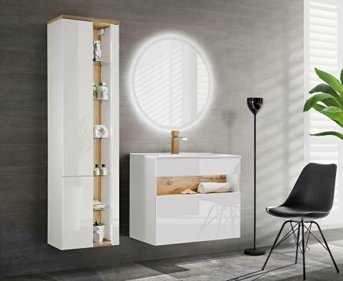Design bathroom furniture set 3-piece cabinet washbasin