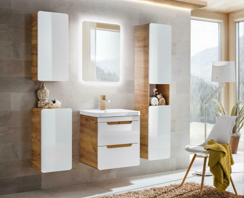 Design bath bathroom furniture 5-piece set, cabinet, washbasin