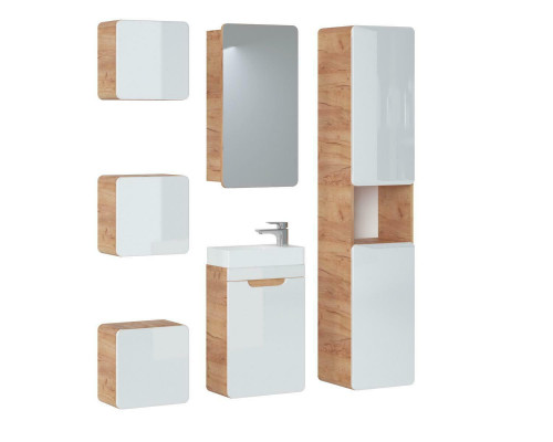 Design bathroom furniture set 6-piece suite cabinet washbasin