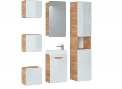 Design bathroom furniture set 6-piece suite cabinet washbasin