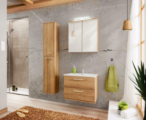 Design bathroom furniture set, 3-piece decoration set, cabinet, washbasin