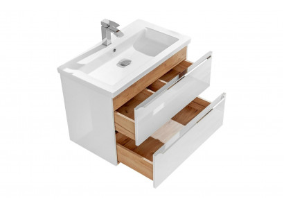 Bathroom furniture set 80cm sink with base cabinet, washbasin drawer, wall cabinet