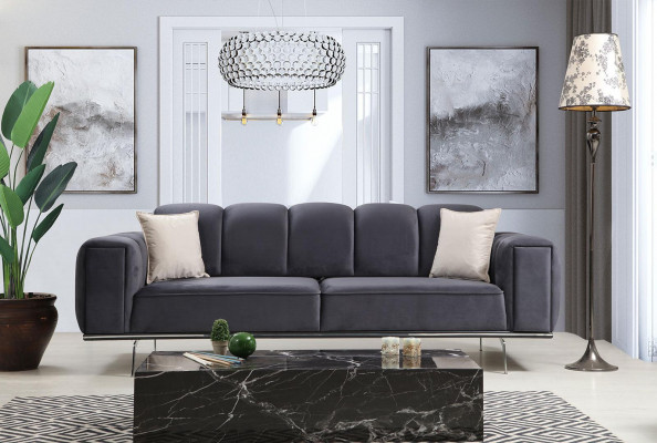 Modern three-seater couch fabric sofa upholstered sofa gray sofa fabric 3 seats