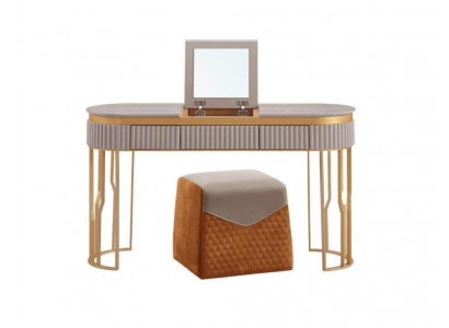 Designer beige dressing table modern wooden table luxury bedroom furniture
