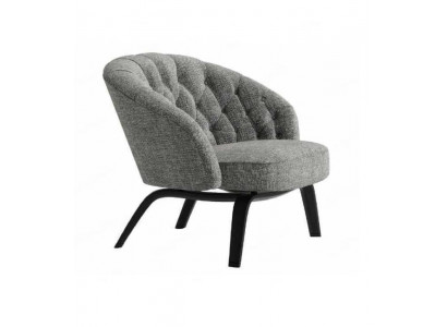 Stylish upholstery made of solid wood with stitching in Charcoal Chesterfield.