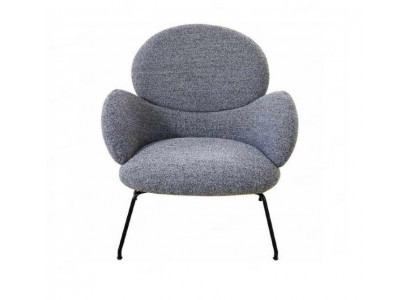 Armchair upholstered velvet lounge chair living room dining room grey