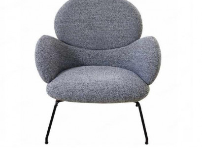 Armchair upholstered velvet lounge chair living room dining room grey