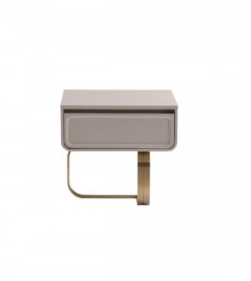 Beige nightstand bedroom side table stainless steel wooden table modern