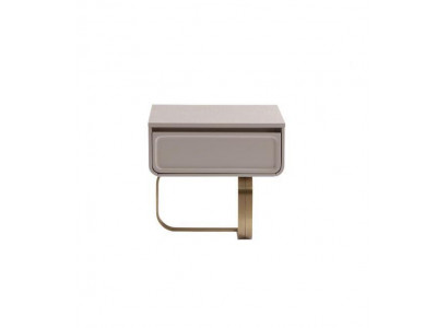 Beige nightstand bedroom side table stainless steel wooden table modern