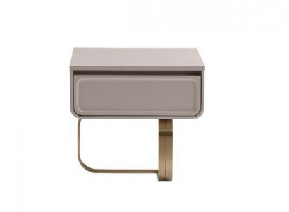 Beige nightstand bedroom side table stainless steel wooden table modern