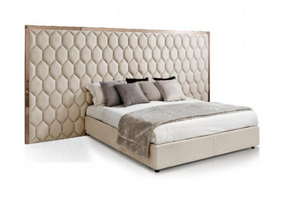 Large Beige Double Bed Designer Bed Frame With Headboard Furniture