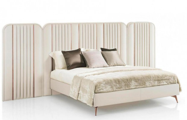 Bedroom double bed beige bed frame king-size bed luxury furniture