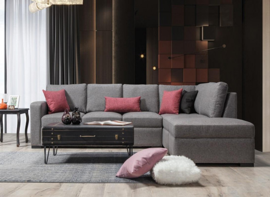Living room upholstered furniture luxury corner sofa L-shape modern design sofa couch