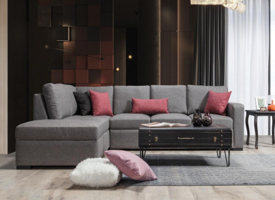 Living room upholstered furniture luxury corner sofa L-shape modern design sofa couch