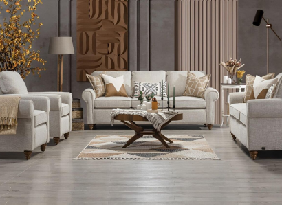 Living room sofa set modern design furniture 2x three-seater sofas 2x armchairs