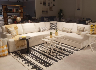 Sectional L-Shaped Modern Sofa Couch Living Room Upholstered Furniture Luxury
