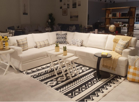 Sectional L-Shaped Modern Sofa Couch Living Room Upholstered Furniture Luxury