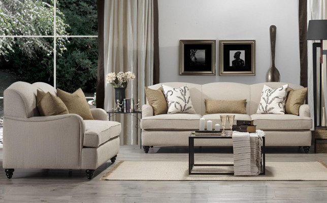 Living room sofa set two-seater with three-seater luxury sofa design interior