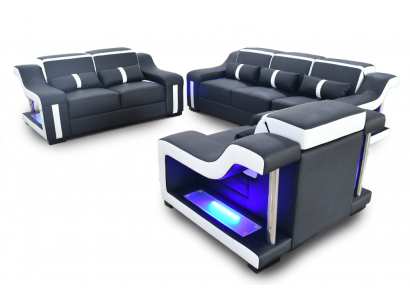 Sofa set 3+2+1 seater set design sofa upholstered couches illuminated couch