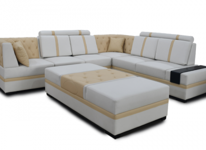 Designer sofa luxury corner sofa with ottoman upholstered suite living room L-shape