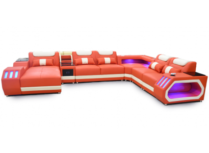 Corner sofa U-shaped orange living area couch upholstery corner settee sofa modern