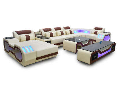Corner sofa U-shape beige living landscape couch upholstery corner suite sofa modern sofas