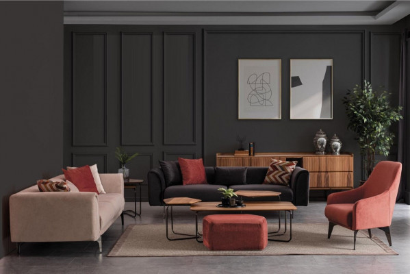 Modern seating group luxury sofas three-seater armchair 3+3+1 set living room