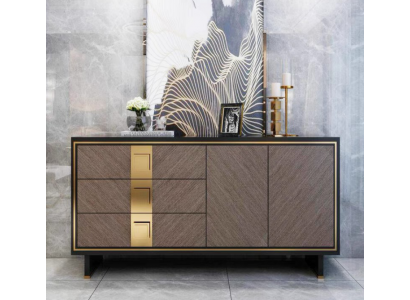 Sideboard dresser cabinet wood modern design gray luxury living room