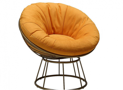 Armchair Club Lounge Designer Upholstered 1-Seater Relax Single Seat Orange