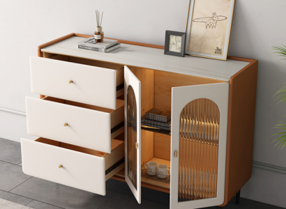 Modern wooden dresser white sideboard low board living room cabinet new