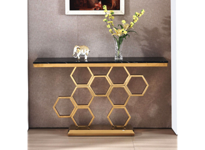 Console table stainless steel gold living room furniture consoles 140cm new