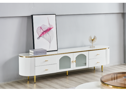 Oval TV stand RTV lowboard TV sideboard living room wooden furniture