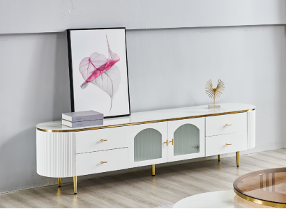 Oval TV stand RTV lowboard TV sideboard living room wooden furniture