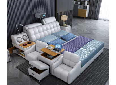 Multifunction Bed Boxes Luxury Design Leather Beds Hotel Double New