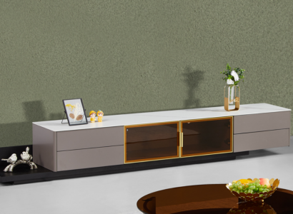 Modern living room furniture lowboard RTV cabinet shelf wooden furniture grey new