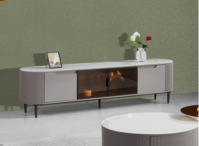 RTV lowboard TV stand sideboard wood gray luxury living room design