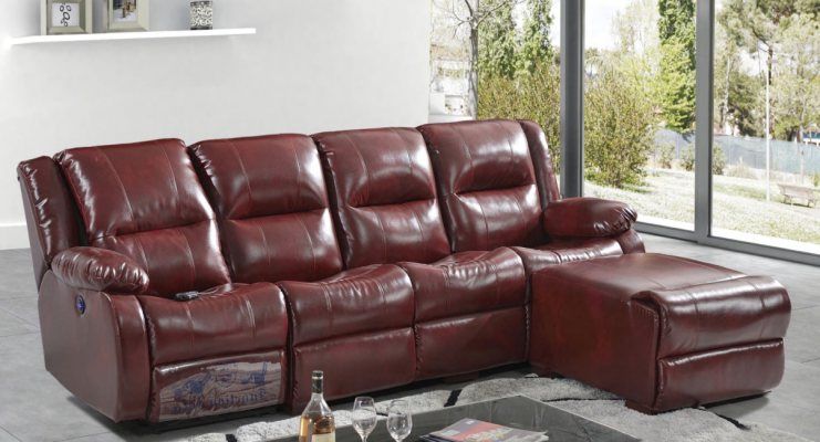 Sofa 4-seater upholstered faux leather living landscape sofas pouffe luxury furniture new