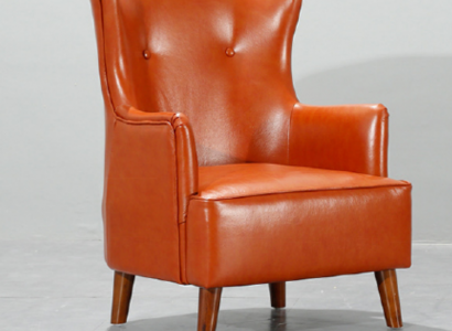 Orange armchair single-seater living room luxury faux leather upholstered furniture new