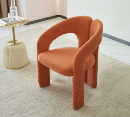 Orange armchair living room chair single-seater upholstered seating lounge relax.
