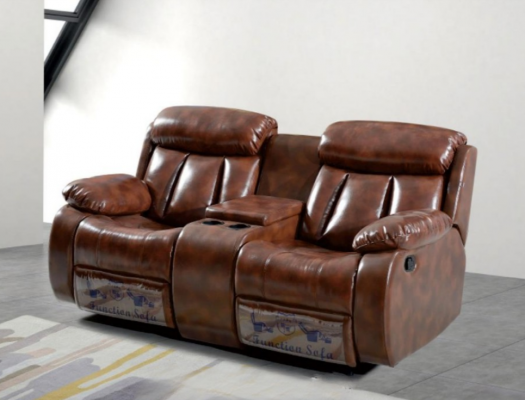 2-seater sofa couch upholstery designer relax function living room brown new