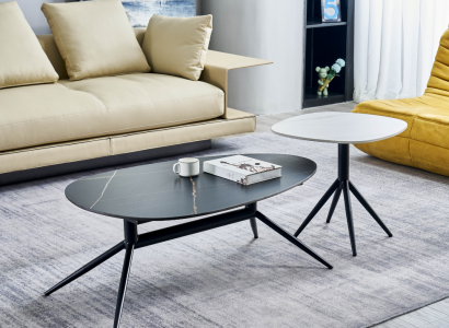 Set of 2 coffee tables side table designer living room table