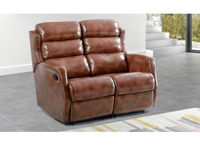 Sofa 2 Seater Brown Sofas Style Luxury Living Room Modern Design Faux Leather