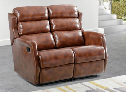 Sofa 2 Seater Brown Sofas Style Luxury Living Room Modern Design Faux Leather
